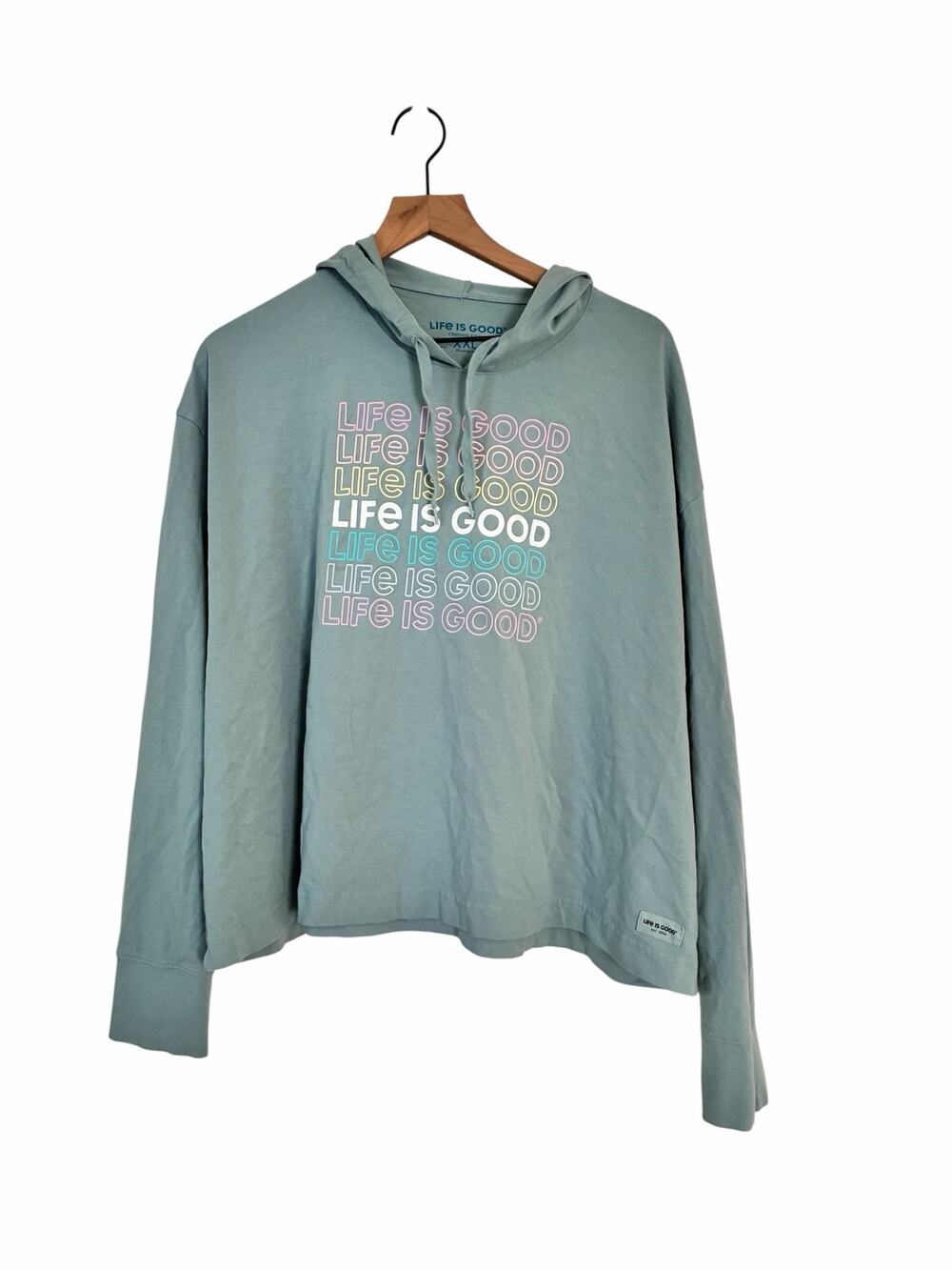 Life is Good Womens Crusher Flex Logo Cropped Hoodie Size XXL